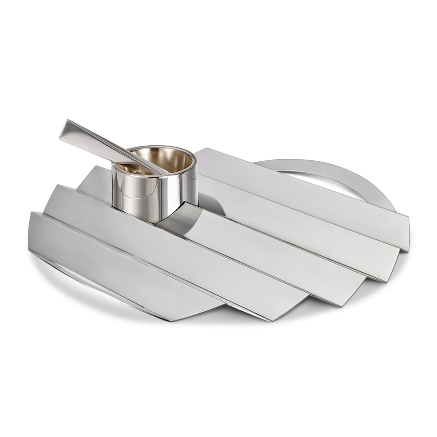 Apples & Honey Sterling Silver Tray Contemporary and Modern Judaica Design For the Jewish Holiday  Rosh Hashana by Emil Shenfeld - Jerusalem, Israel